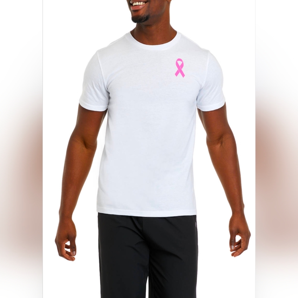 I Wear Pink For My Wife White T-Shirt with Pink Ribbon- Medium - Picture 1 of 6